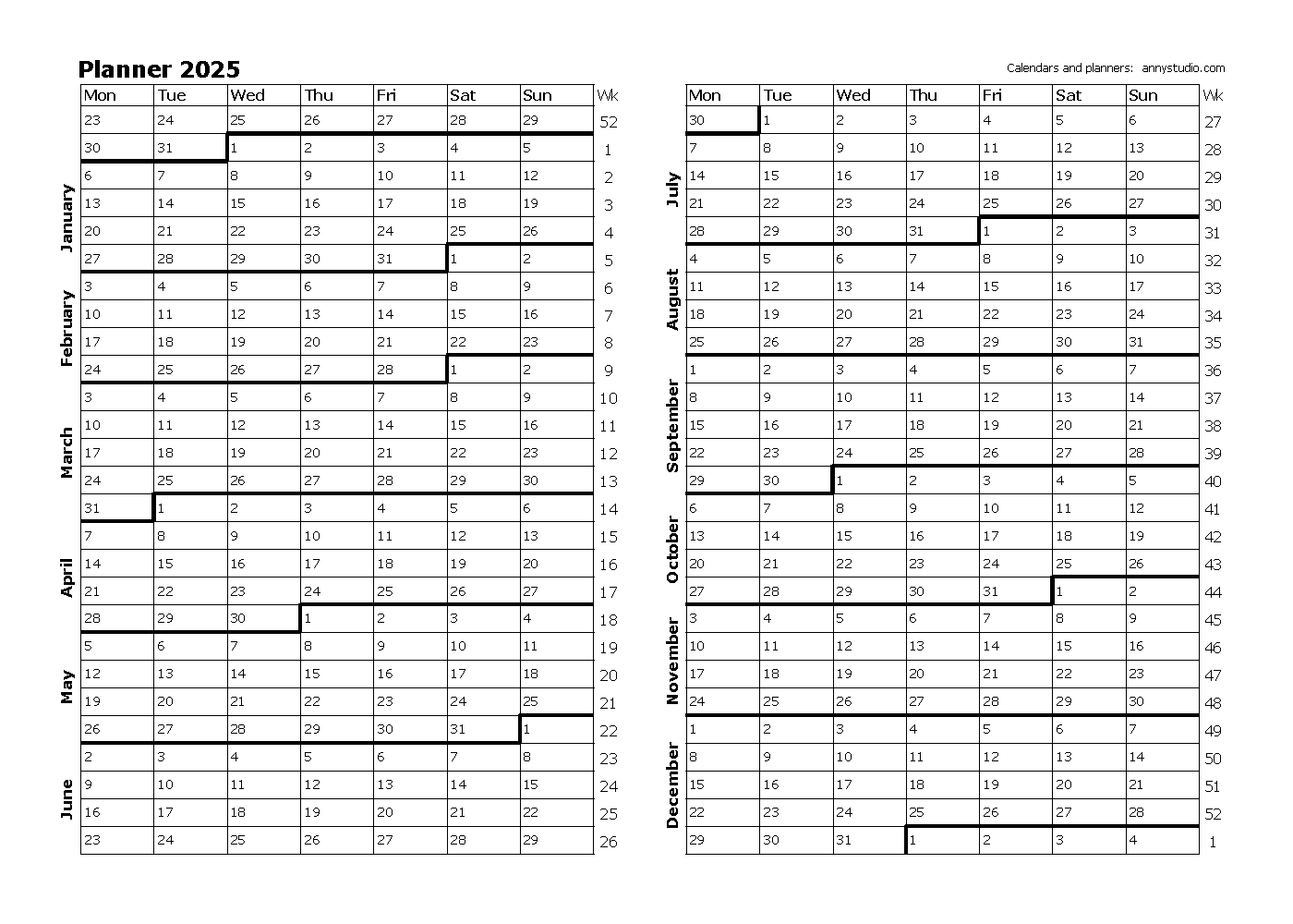 free printable calendars and planners 2025 2026 and 2027