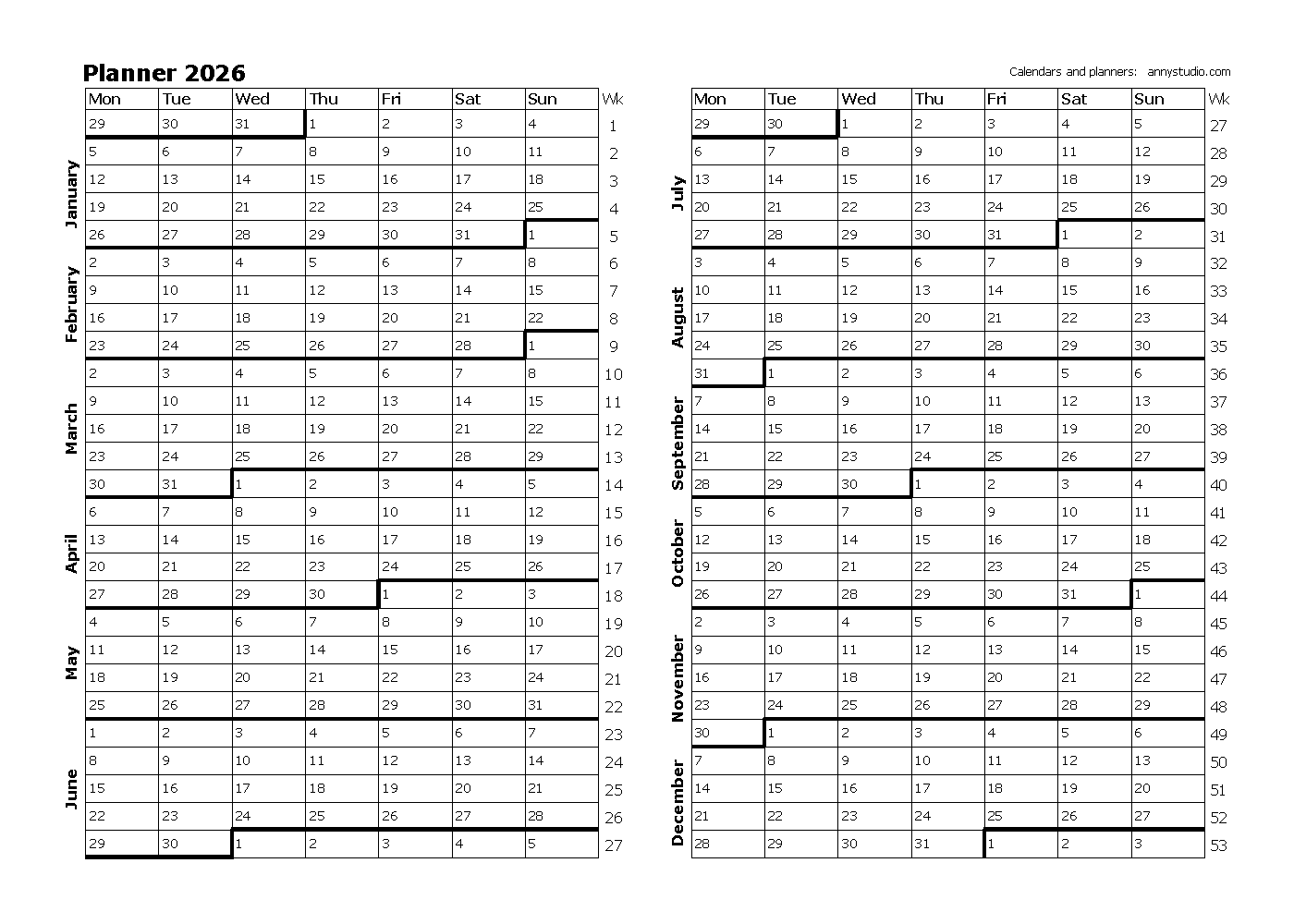 free printable calendars and planners 2025 2026 and 2027