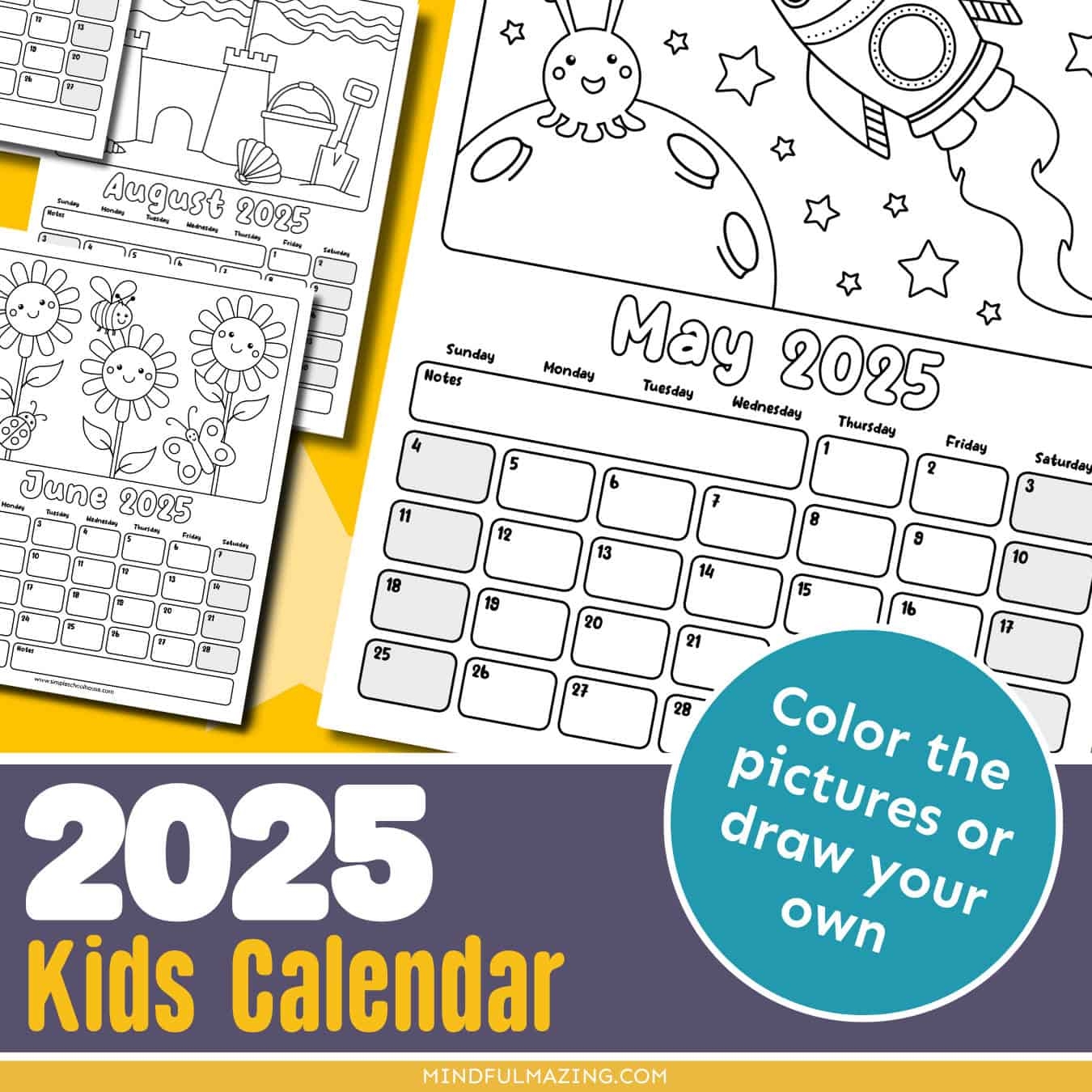 Free Printable Calendar To Color July 2025