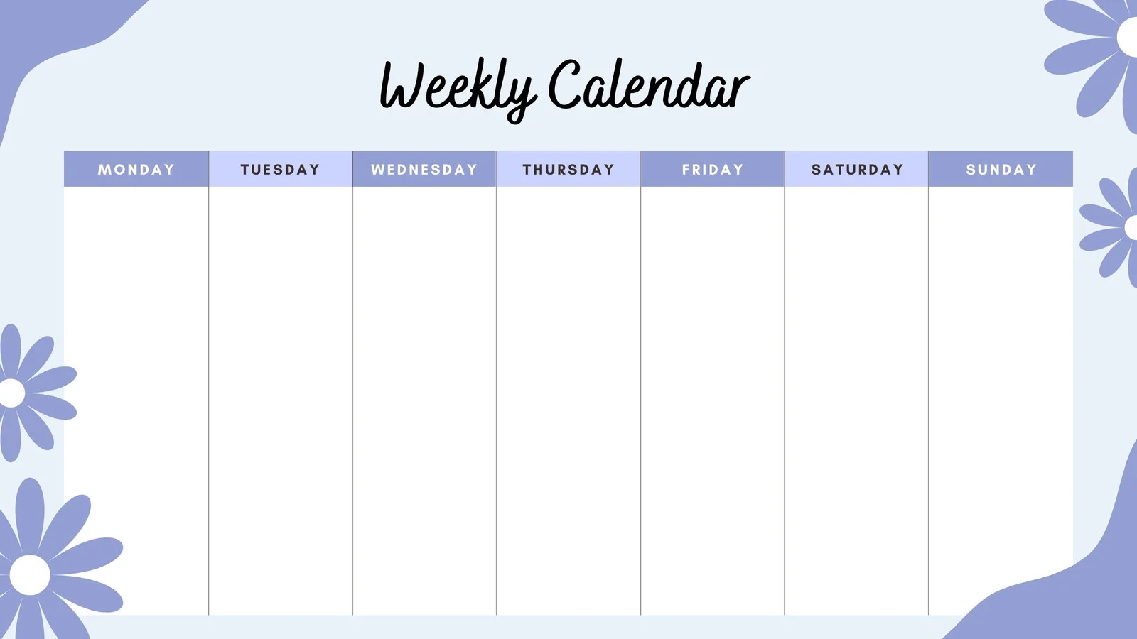 Empty Blank Printable Calendar 2026