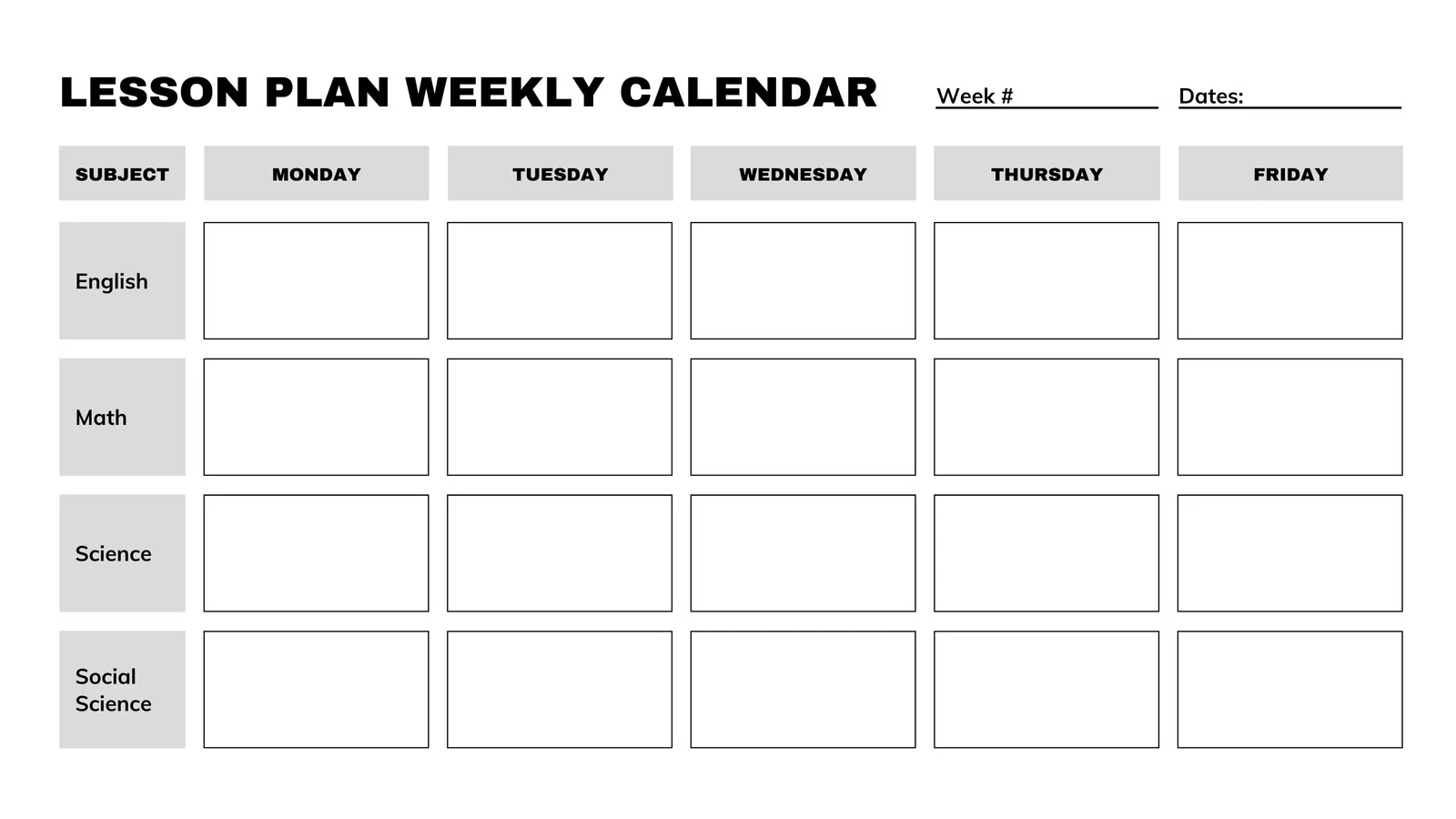 Online Printable Weekly Calendar