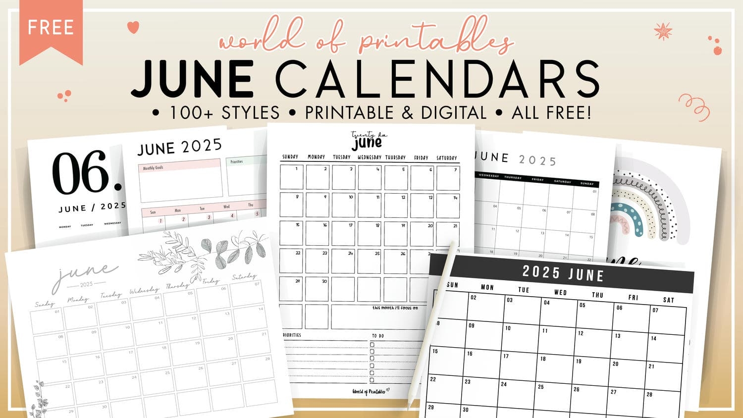 Free Printable Large Space Calendar