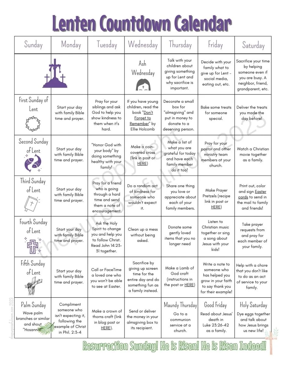 Free Printable Lent Calendar 2024 The Purposeful Mom Free Printable Lent Calendar 2024 The Purposeful Mom