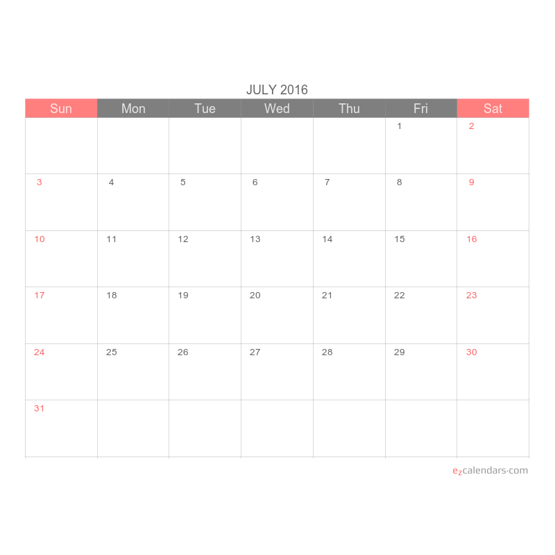 Free One Year Calendar Printable