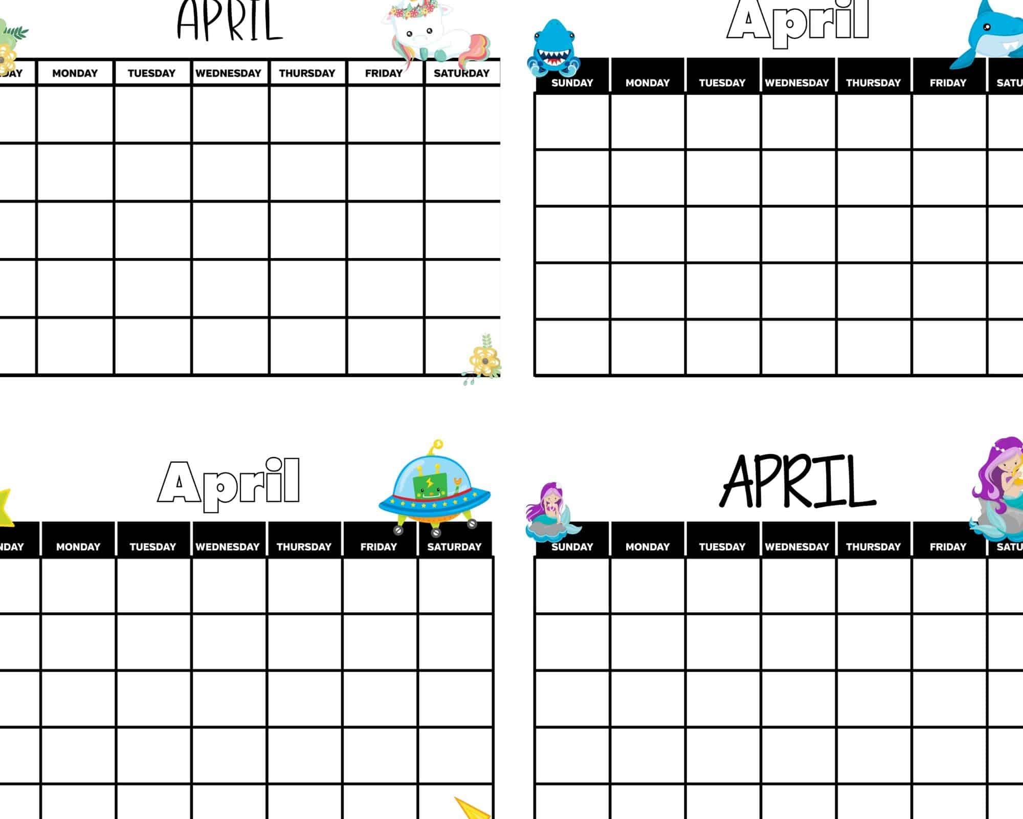 Printable Short Timer Calendar