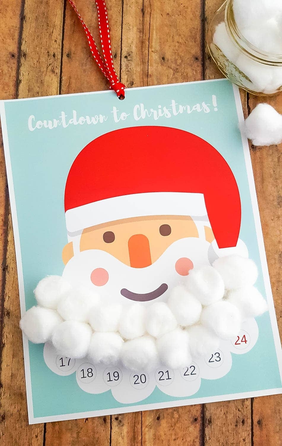 Free Printable Santa Beard Advent Calendar DIY Countdown To Christmas Calendar