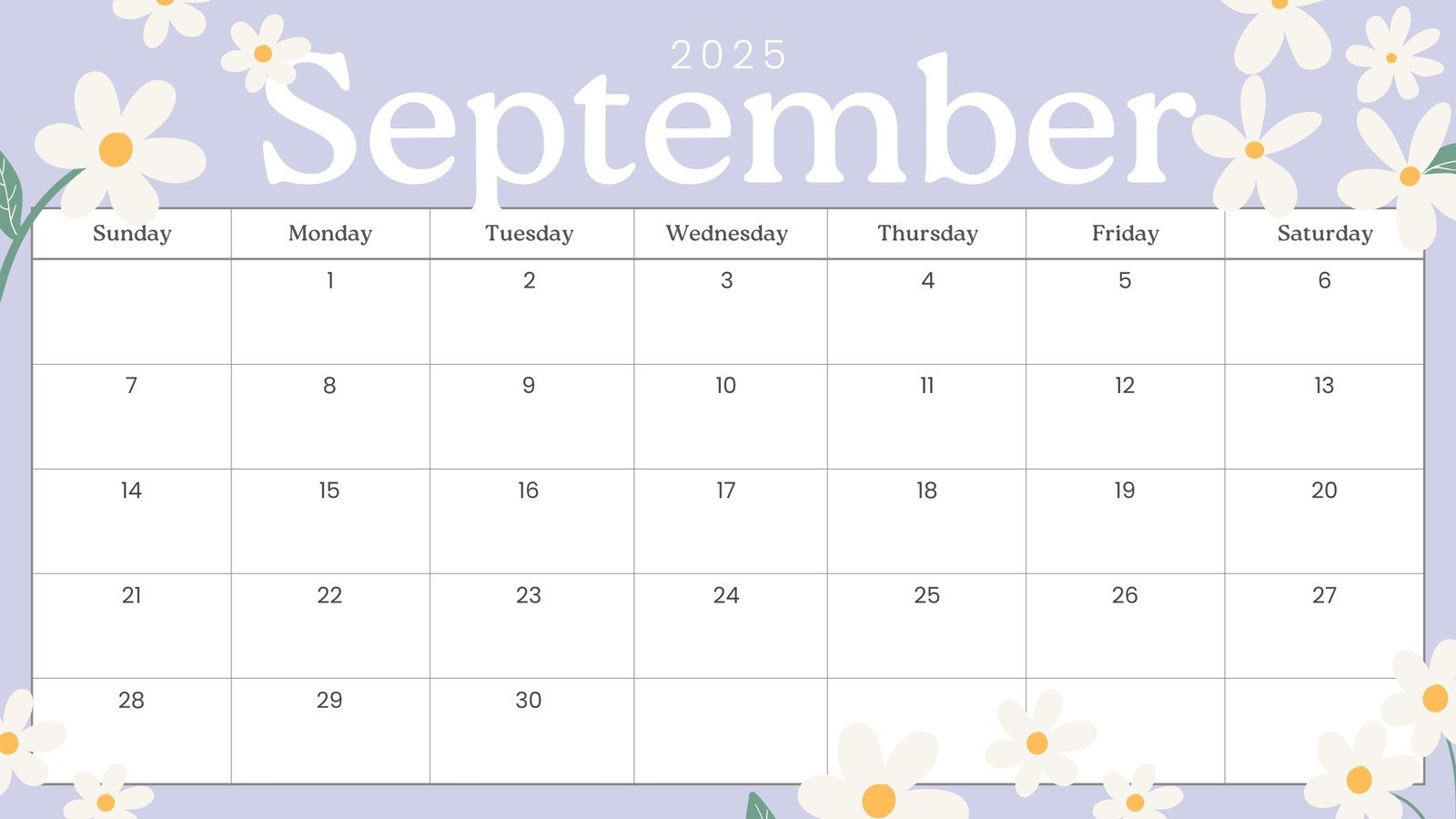 free printable september 2025 calendar templates canva