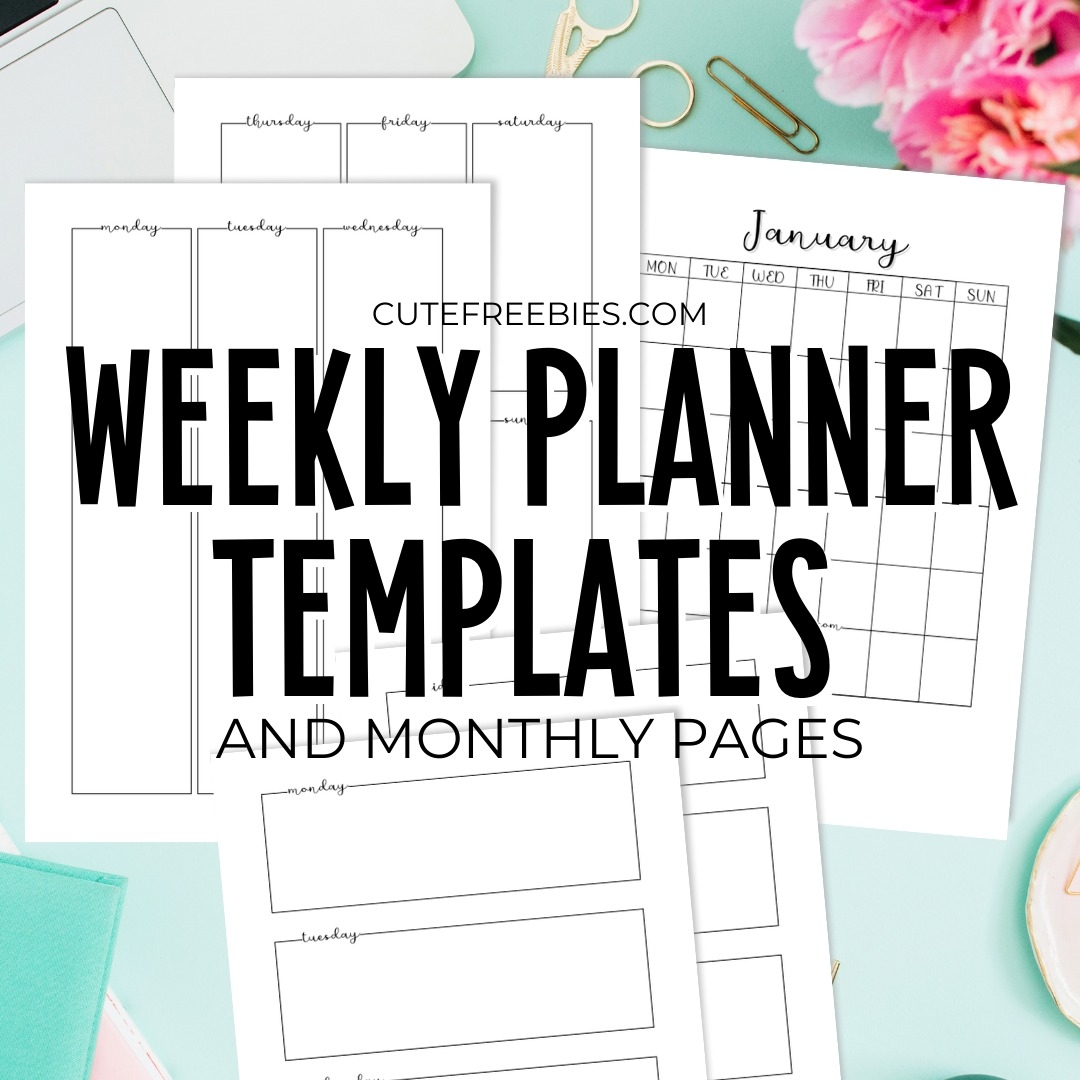 Free Printable Weekly Planner Template PDF Cute Freebies For You