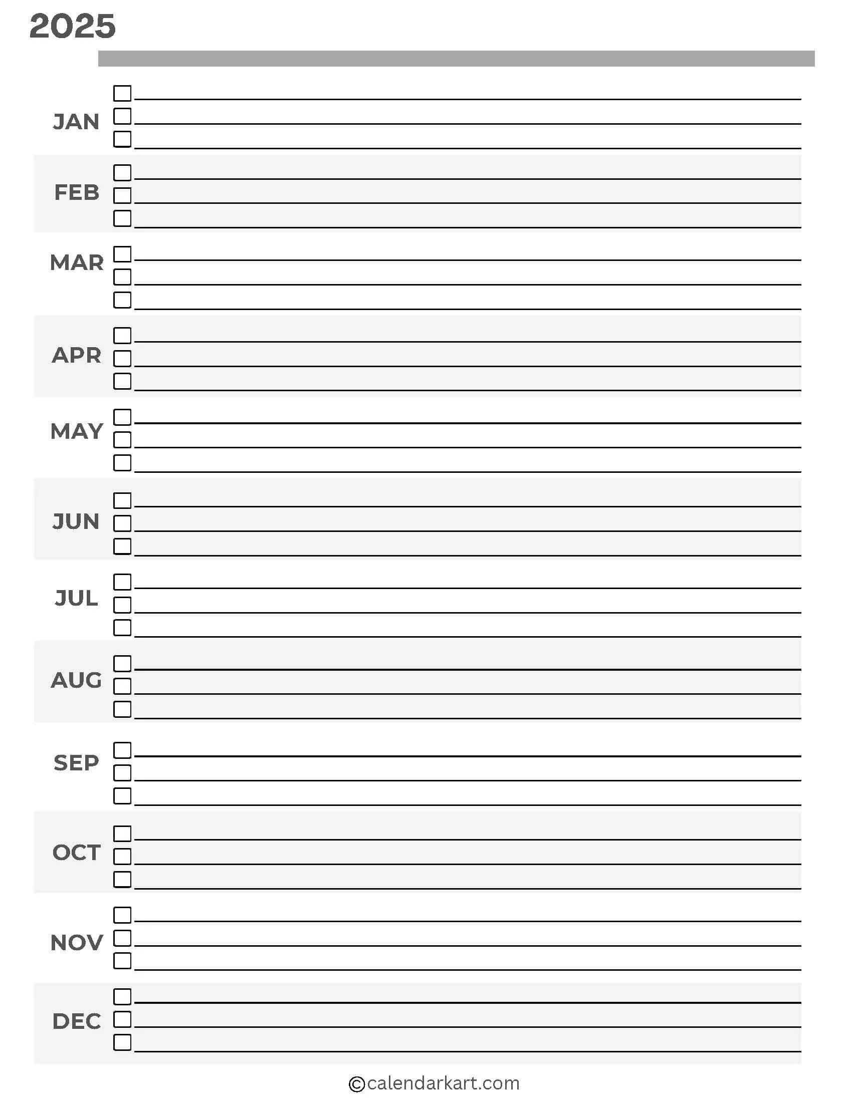 Printable 2025 Bi-Annual Wallet Calendar