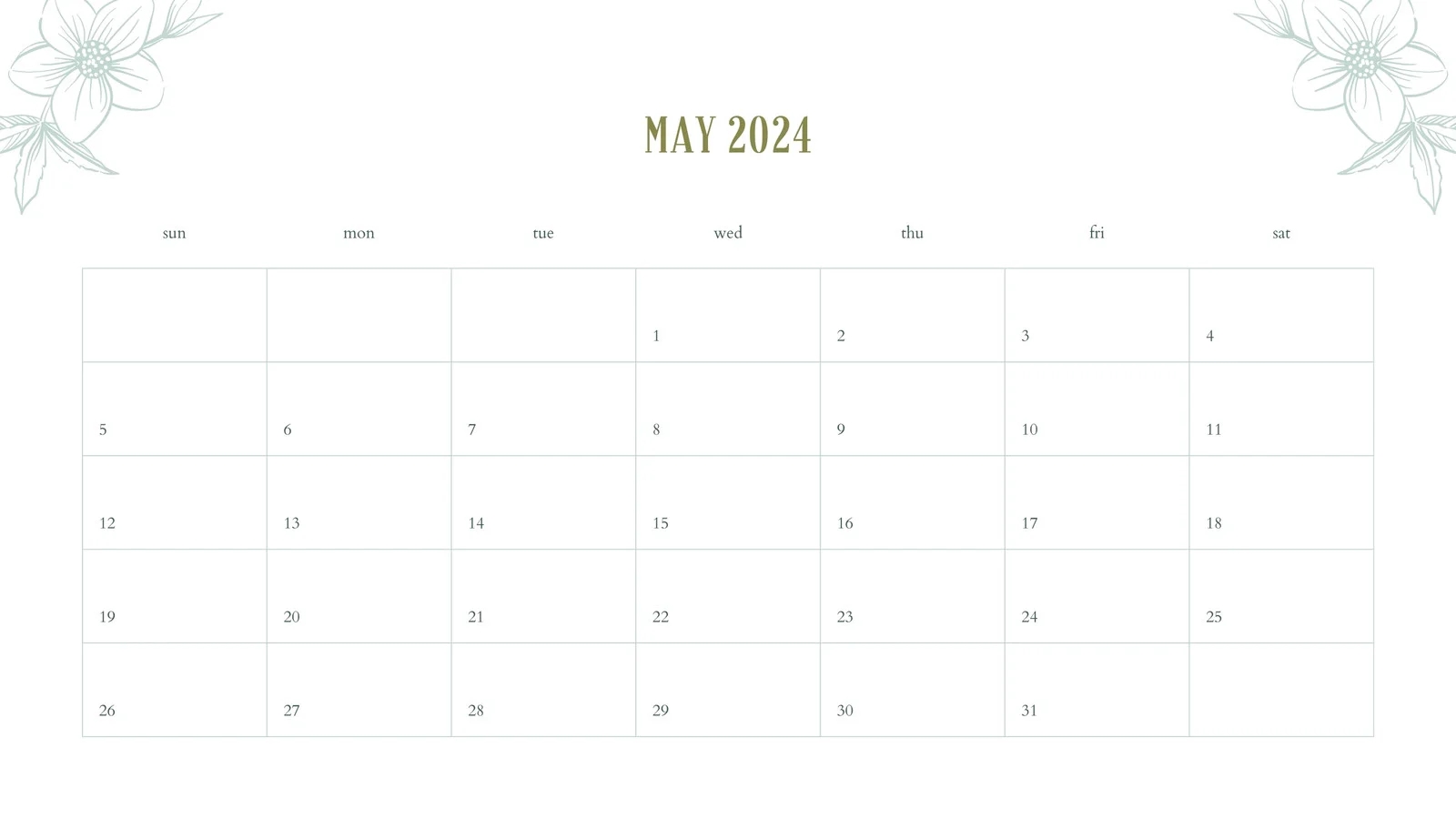 Printable Calendar Days In Boxes With Lines