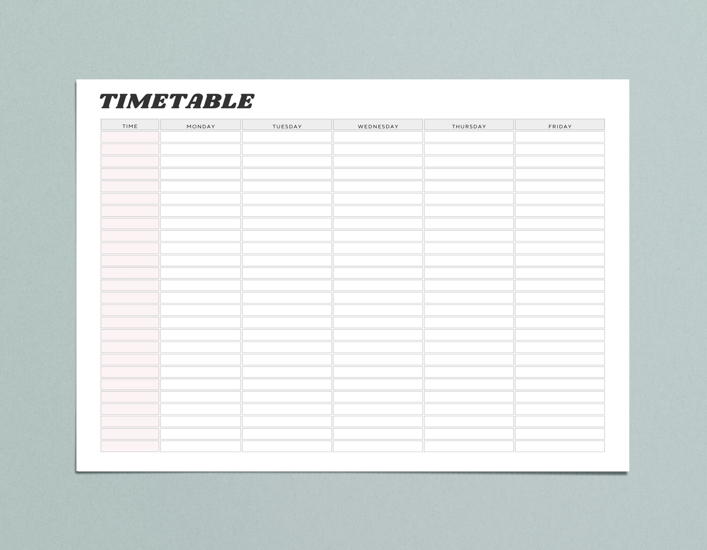Week Calendar Free Printable With Time