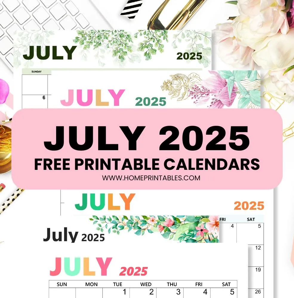 Free Printable July Calendar 2025