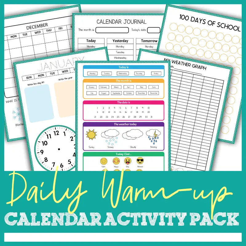 Homeschool Daily Calendar Notebook Blessed Homeschool