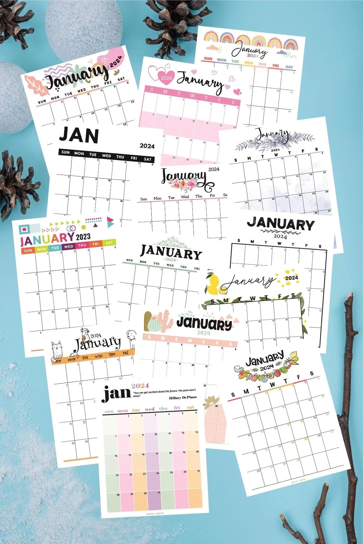 January 2024 Calendar Templates 14 Free Printables Savor Savvy