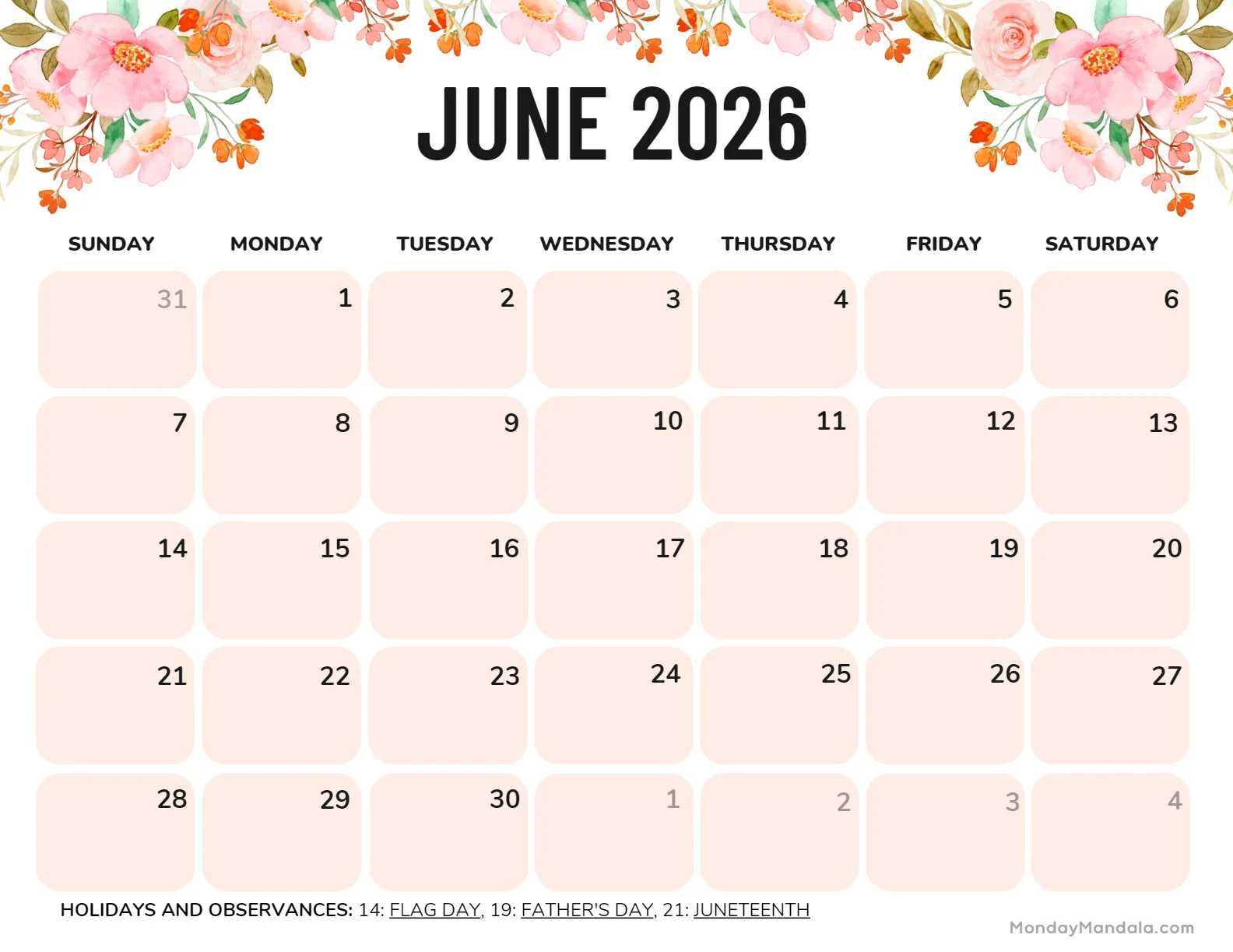 june 2026 calendars 52 free pdf printables june 2026 calendars 52 free pdf printables