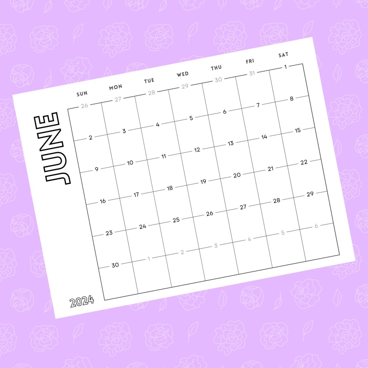 June Free Printable Calendar 2024 Moneywise Moms Easy Family Recipes