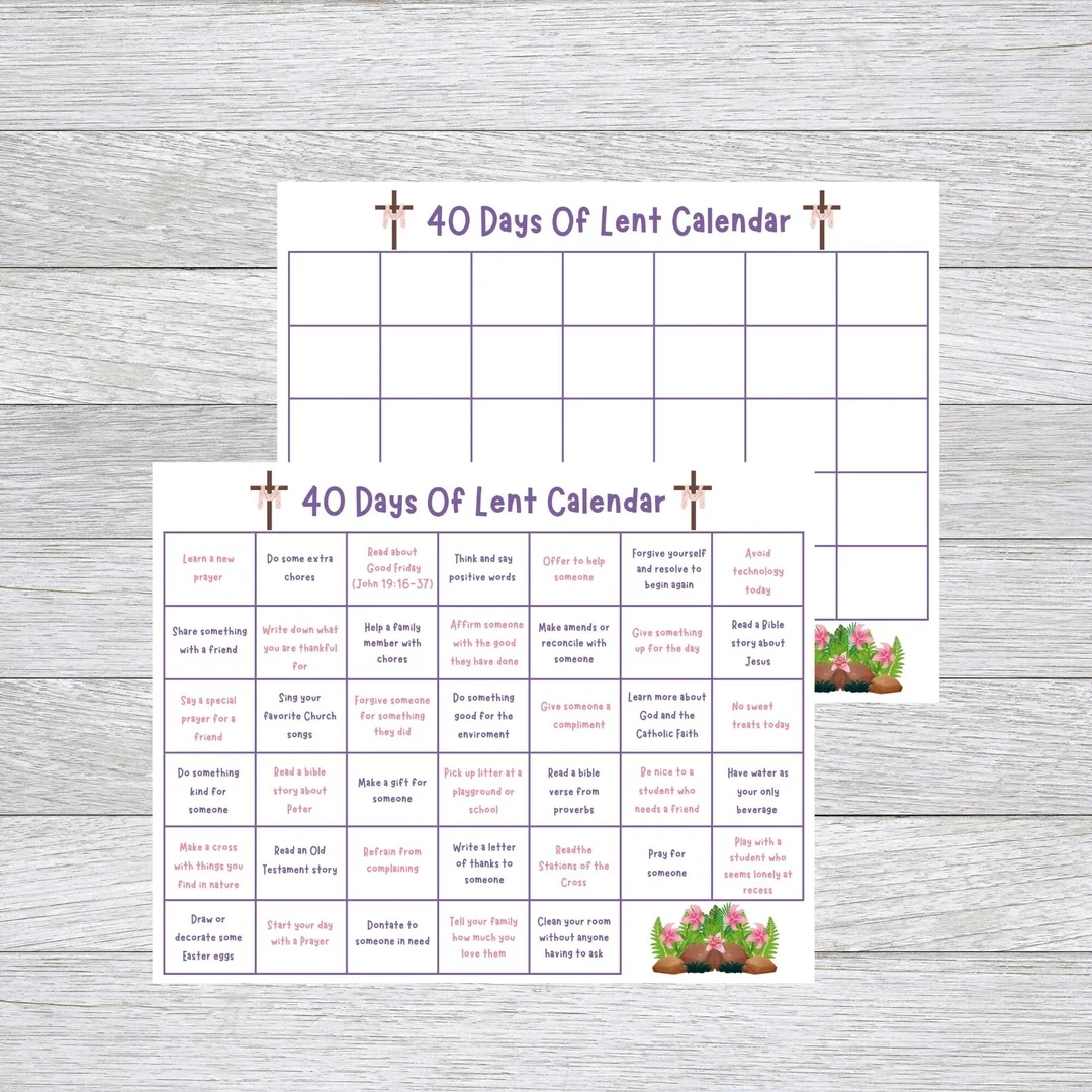Kids Lenten Calendar 2 Set Kids Lent Activity 40 Days Of Lent Christian Catholic Lenten Activity Easter Activities For Adults And Kids Etsy Kids Lenten Calendar 2 Set Kids Lent Activity 40 Days Of Lent Christian Catholic Lenten Activity Easter Activities For Adults And Kids Etsy
