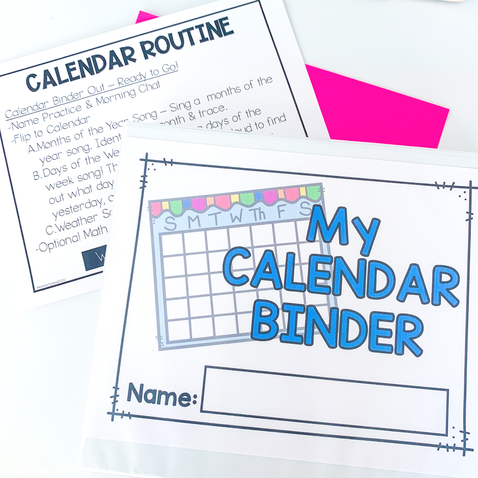 Kindergarten Calendar Binder Engaging Littles