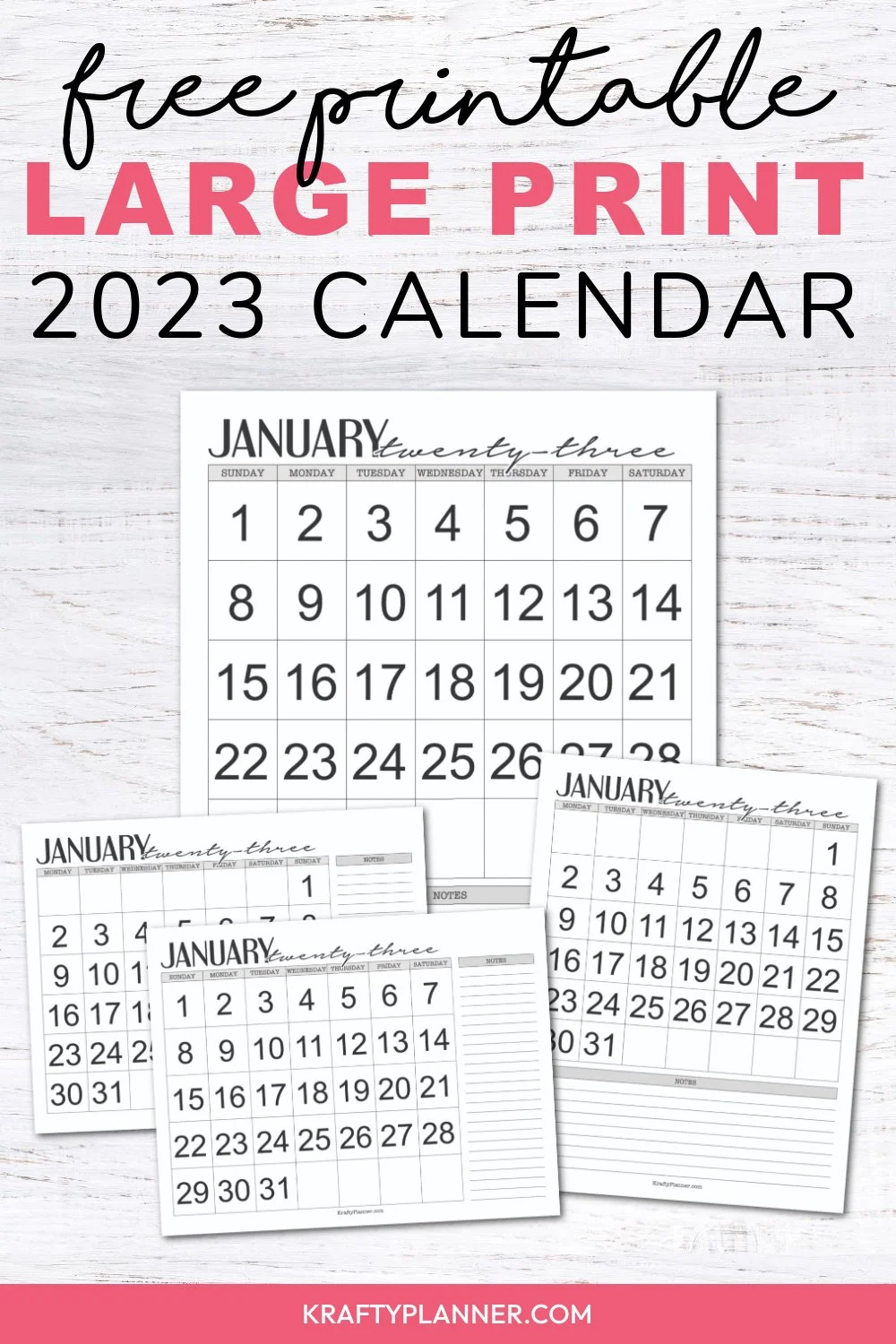 Large Printable Calendars