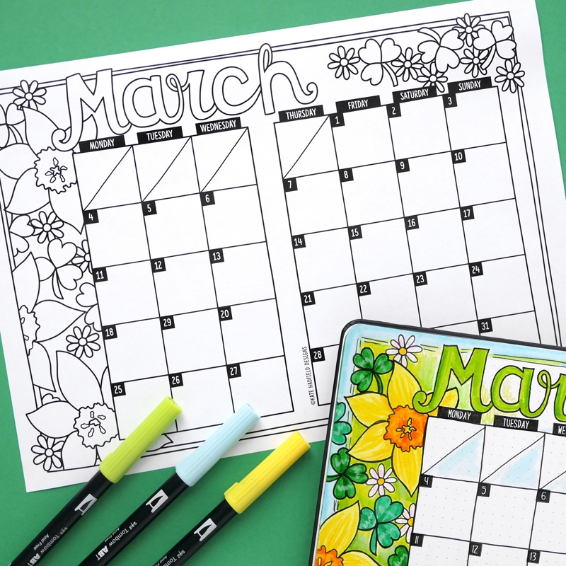 Printable March Calendar