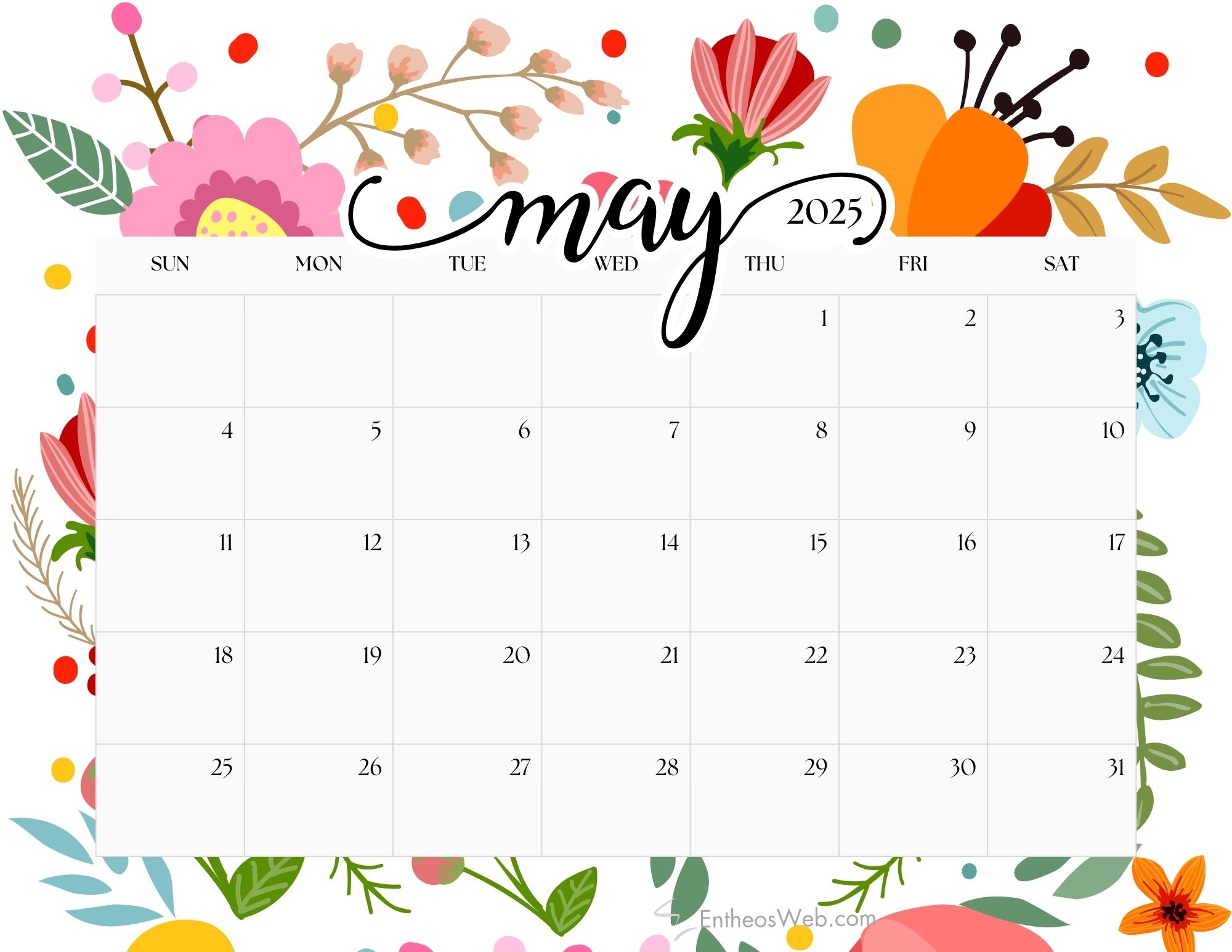 Printable Calendar 2025 Cute