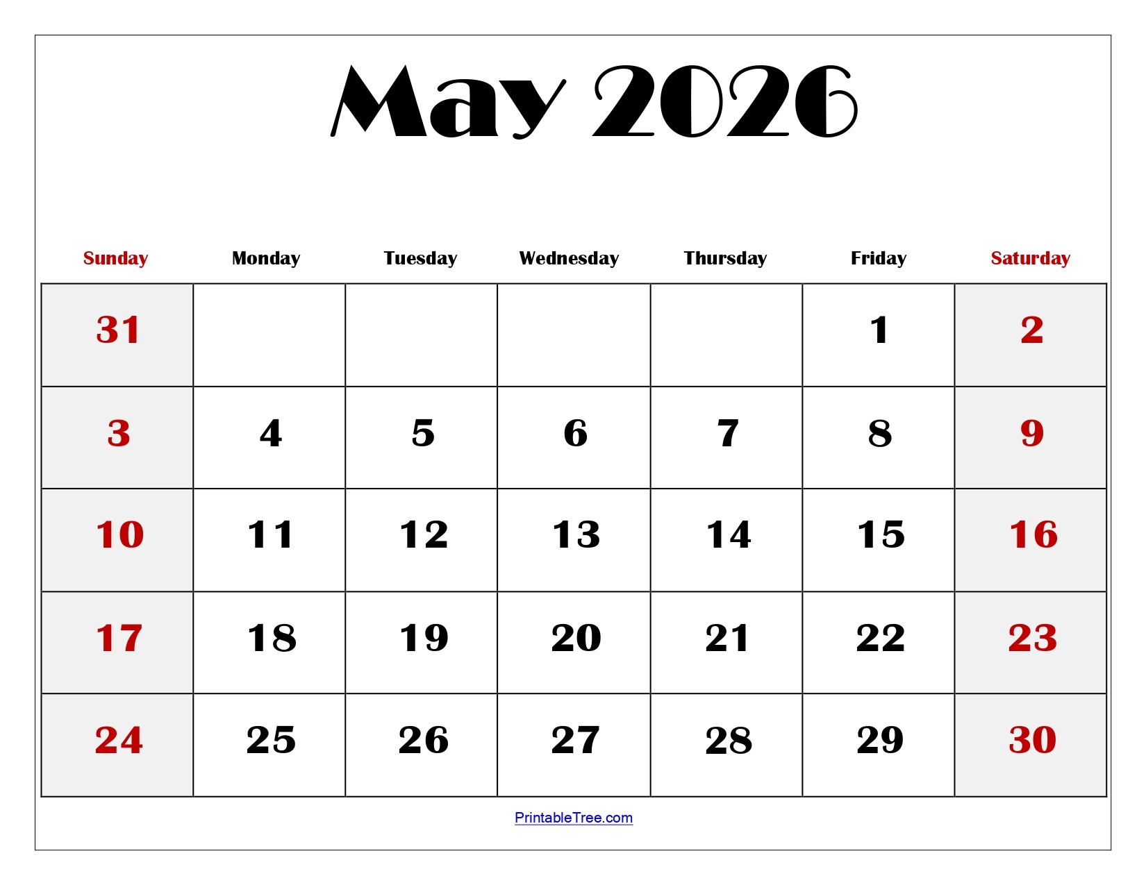 may 2026 calendar printable pdf with holiday templates free
