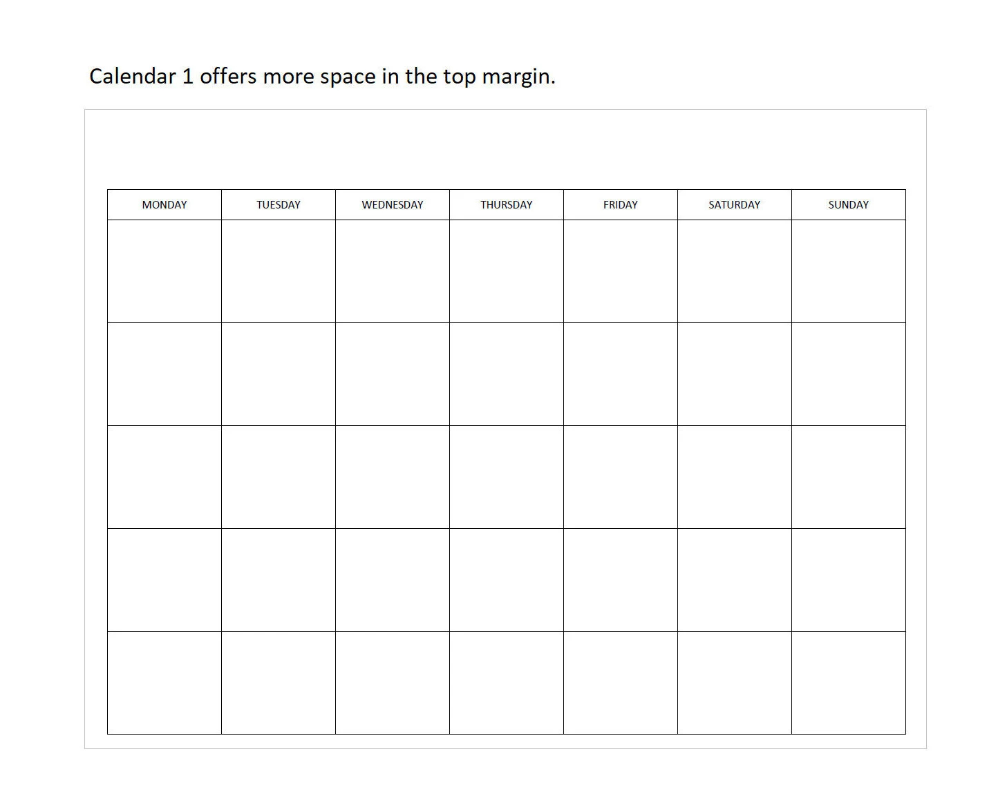Full Page Free Printable Blank Calendar Full Page Free Printable Blank Calendar