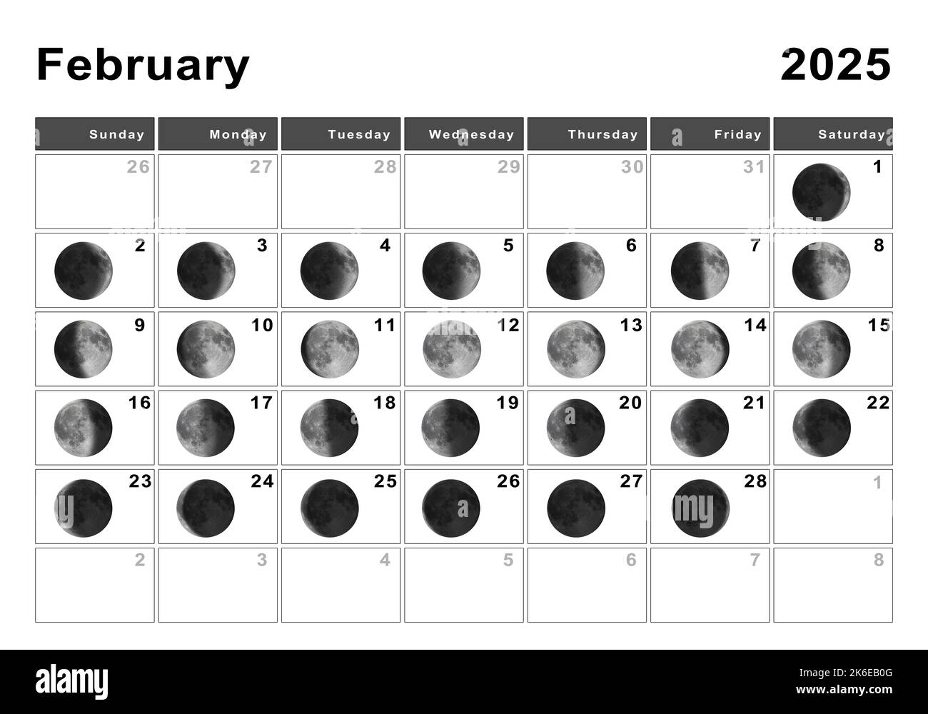 Moon Calendar 2025 Cut Out Stock Images Pictures Alamy