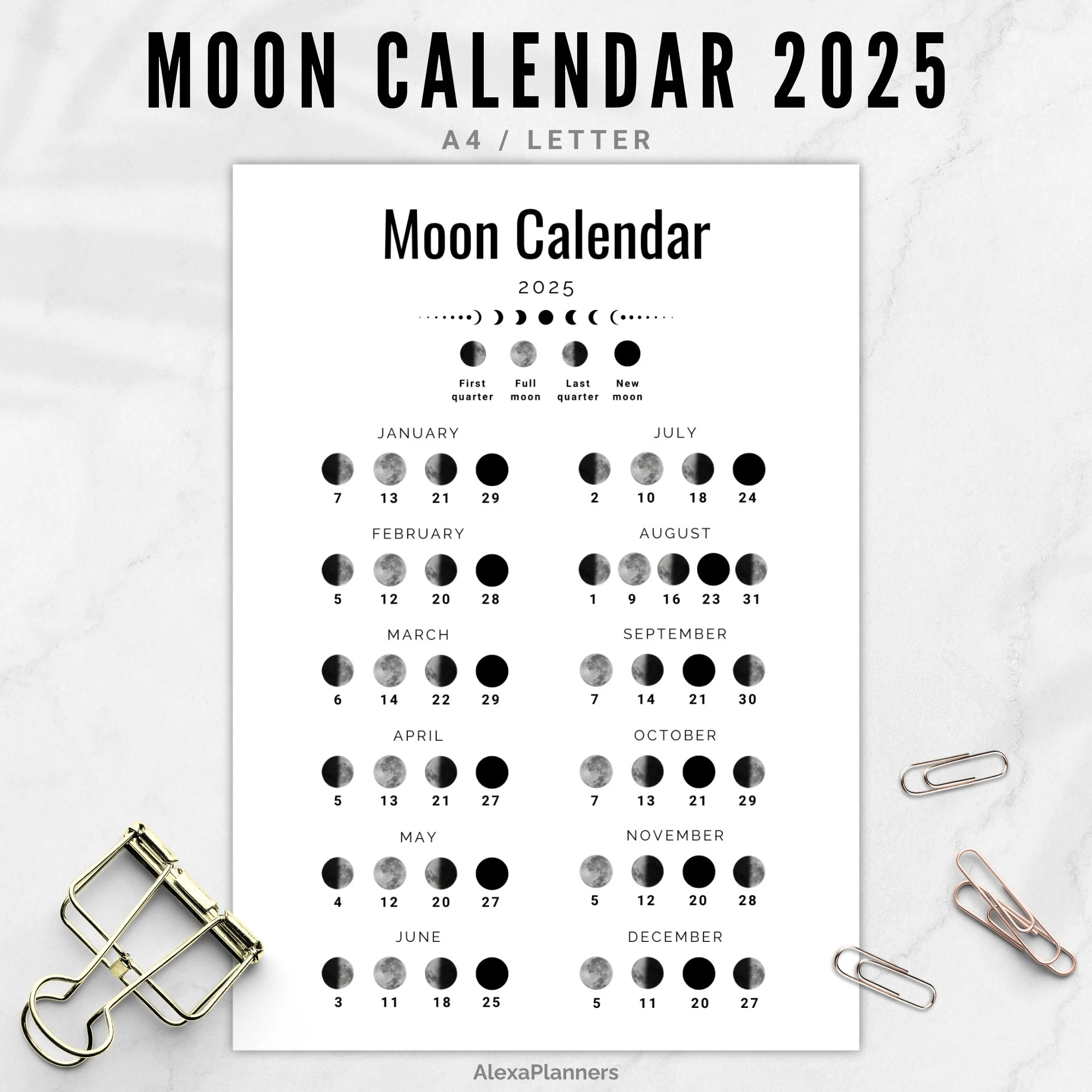Free Printable Lunar Calendar 2025