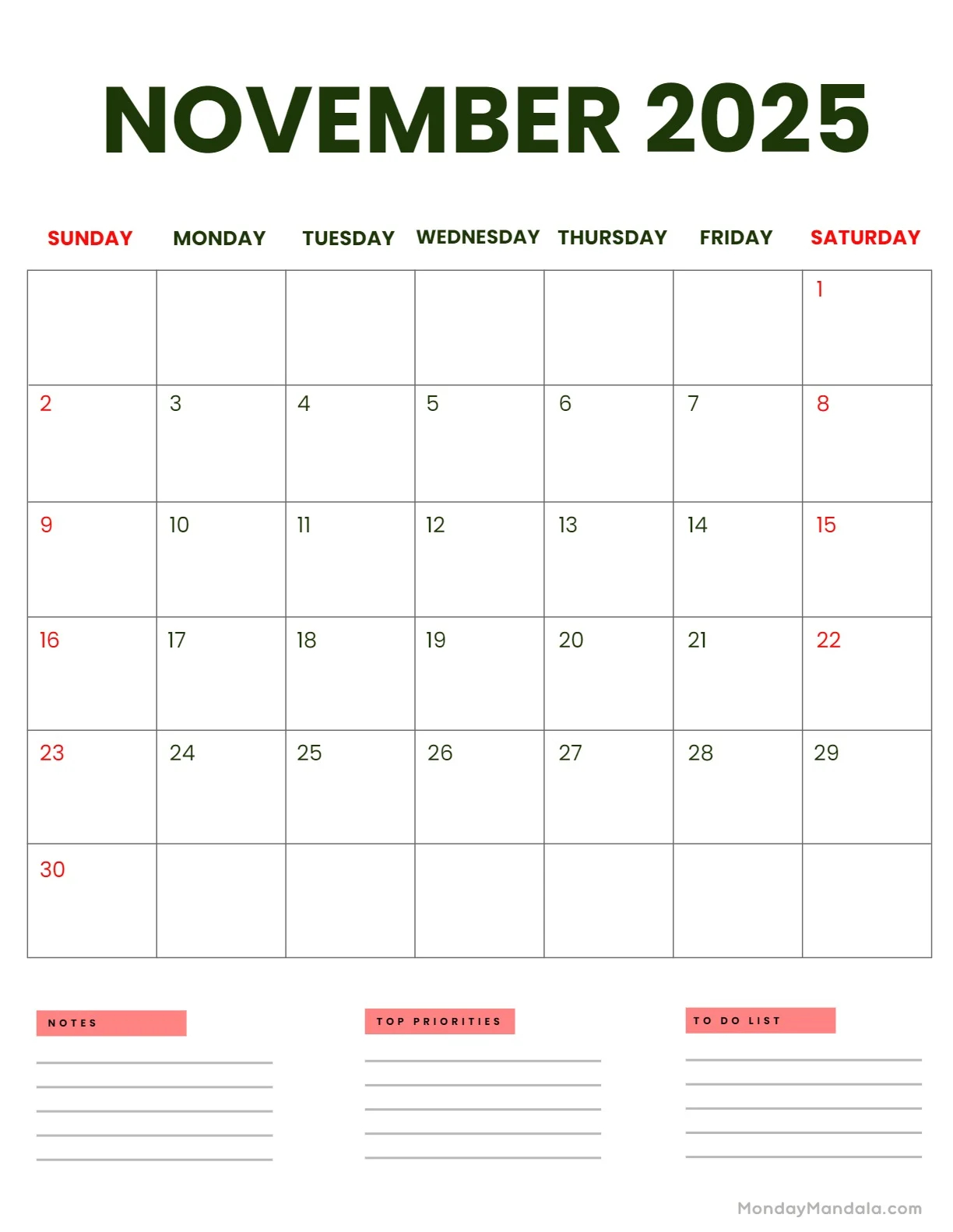 november 2025 calendar 52 free pdf printables