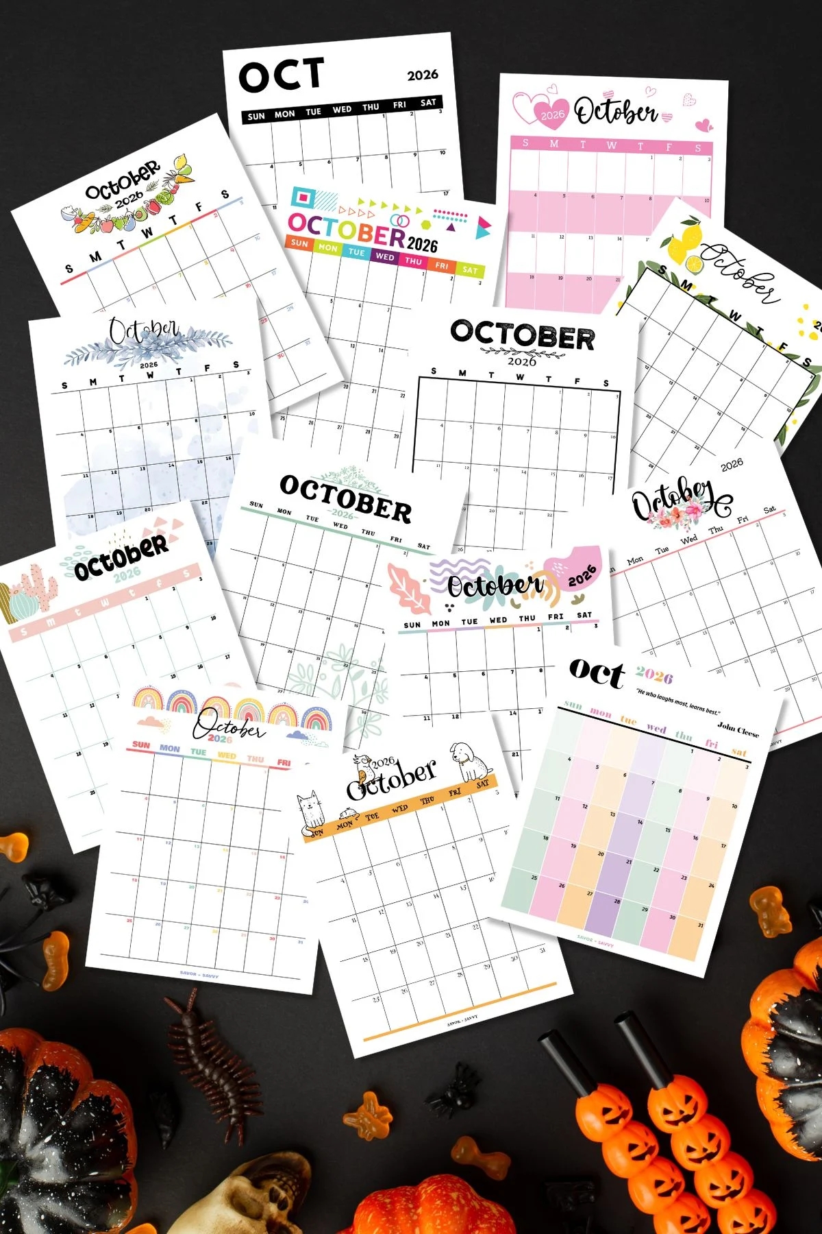 October 2026 Calendar Templates 14 Free Printables Savor Savvy