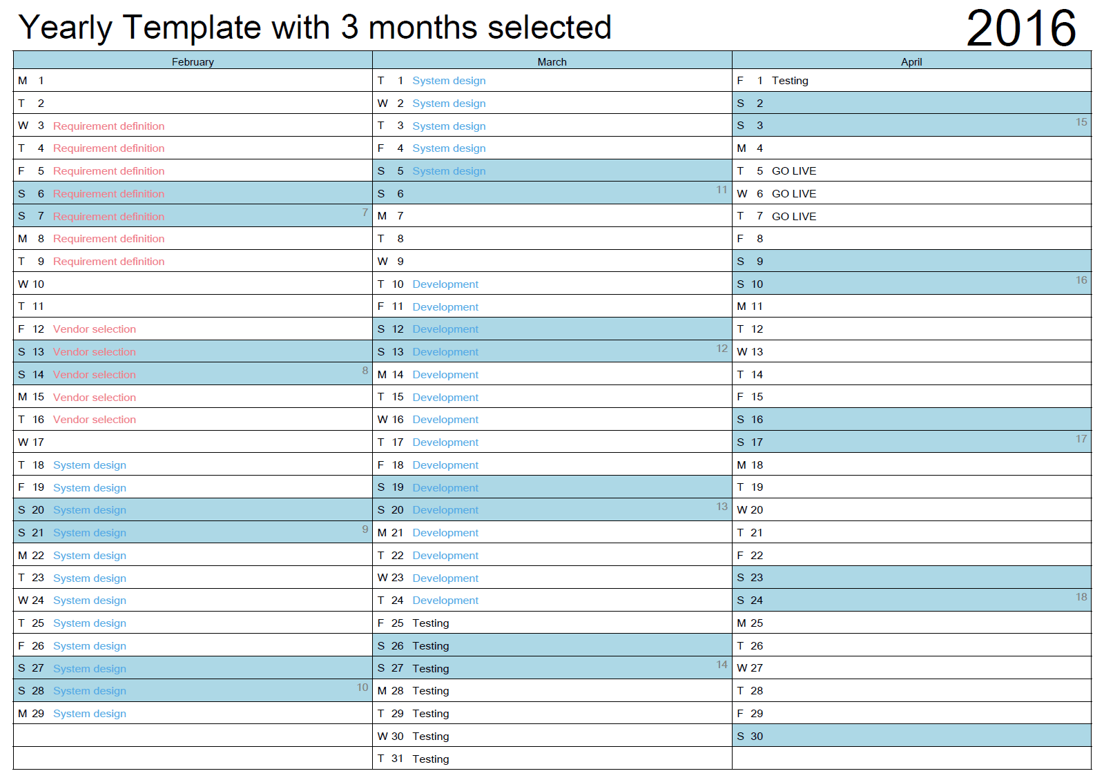 Printable Calendar 3 Months