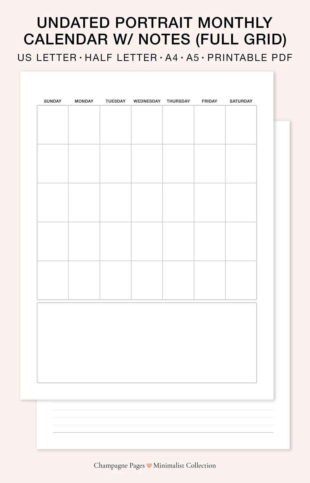 Free Printable Calendar Templates With Notes