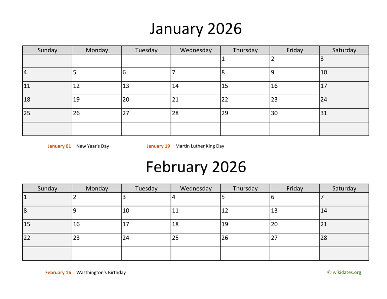 Printable Bi Monthly 2026 Calendar WikiDates