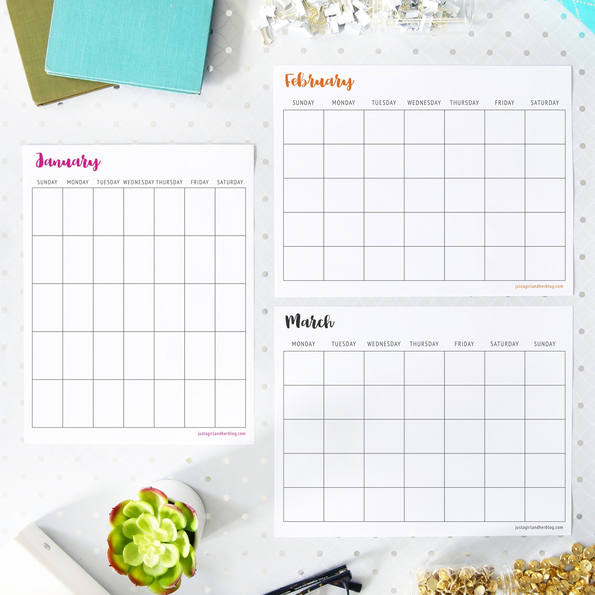 Printable Calendar 8 Beautiful FREE Calendars Abby Lawson