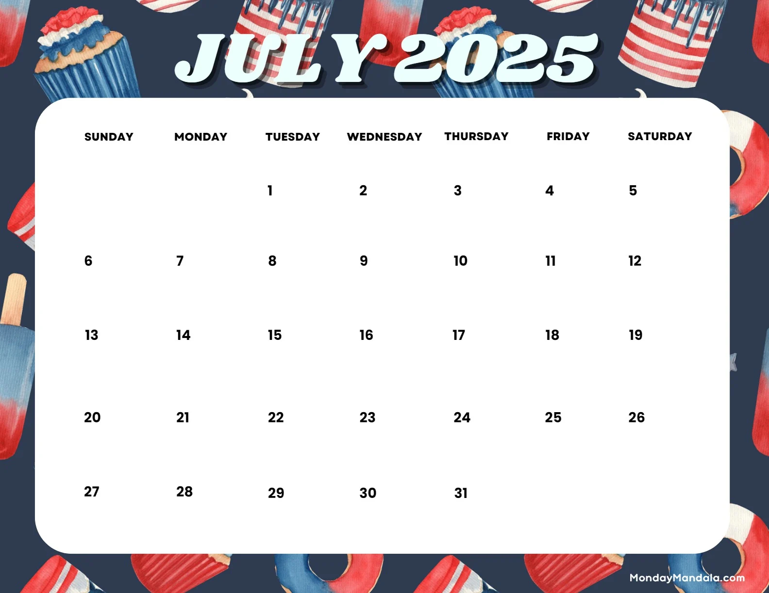Free Printable Daily Event Calendar 2025