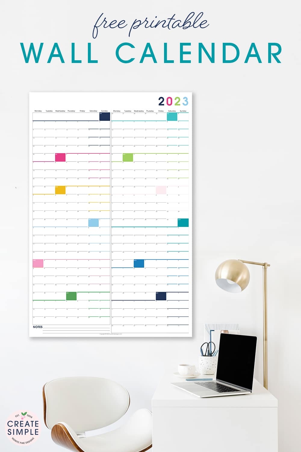Printable Large Wall Calendar Instant Free Printable Download