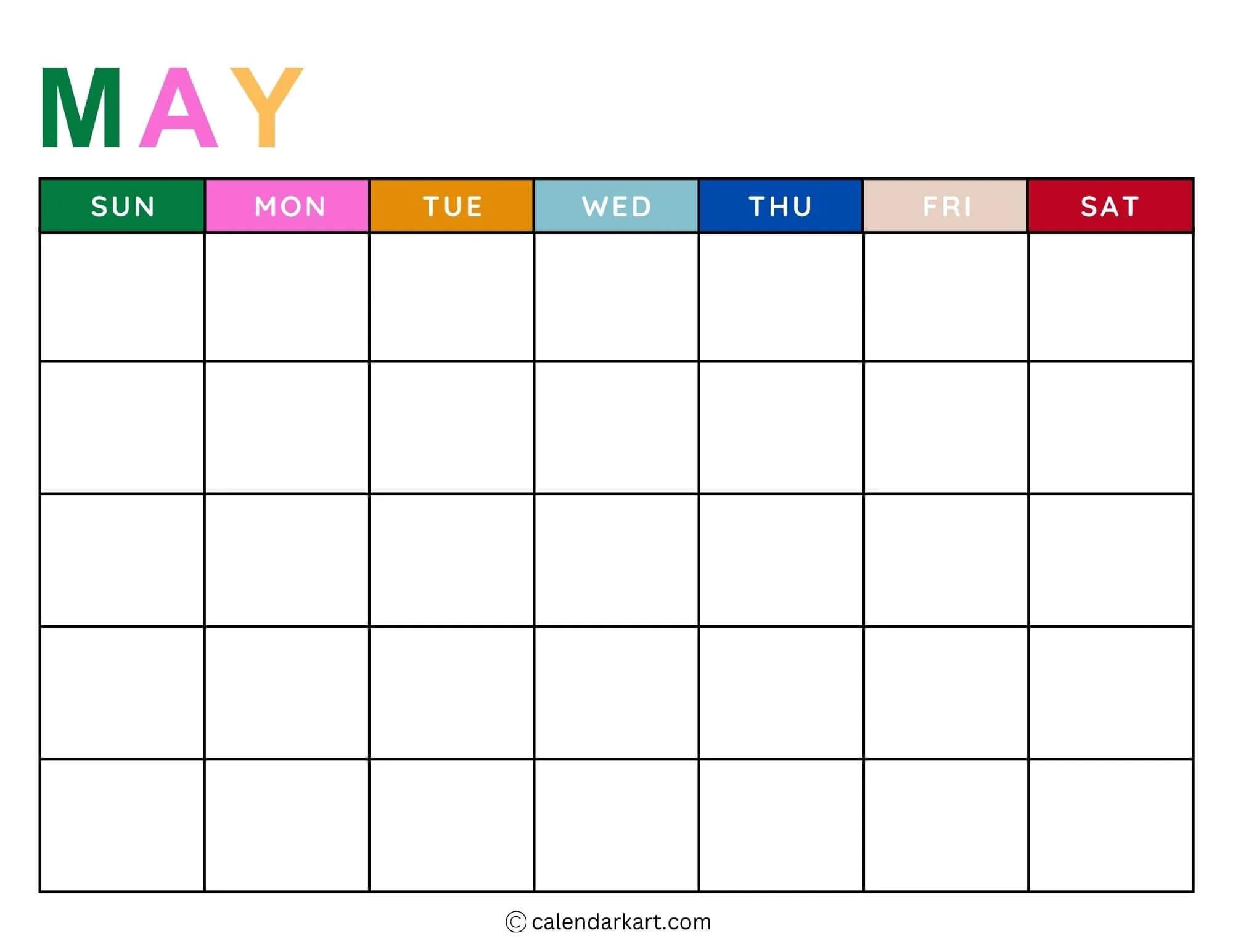 Printable Monthly Calendar Vertical