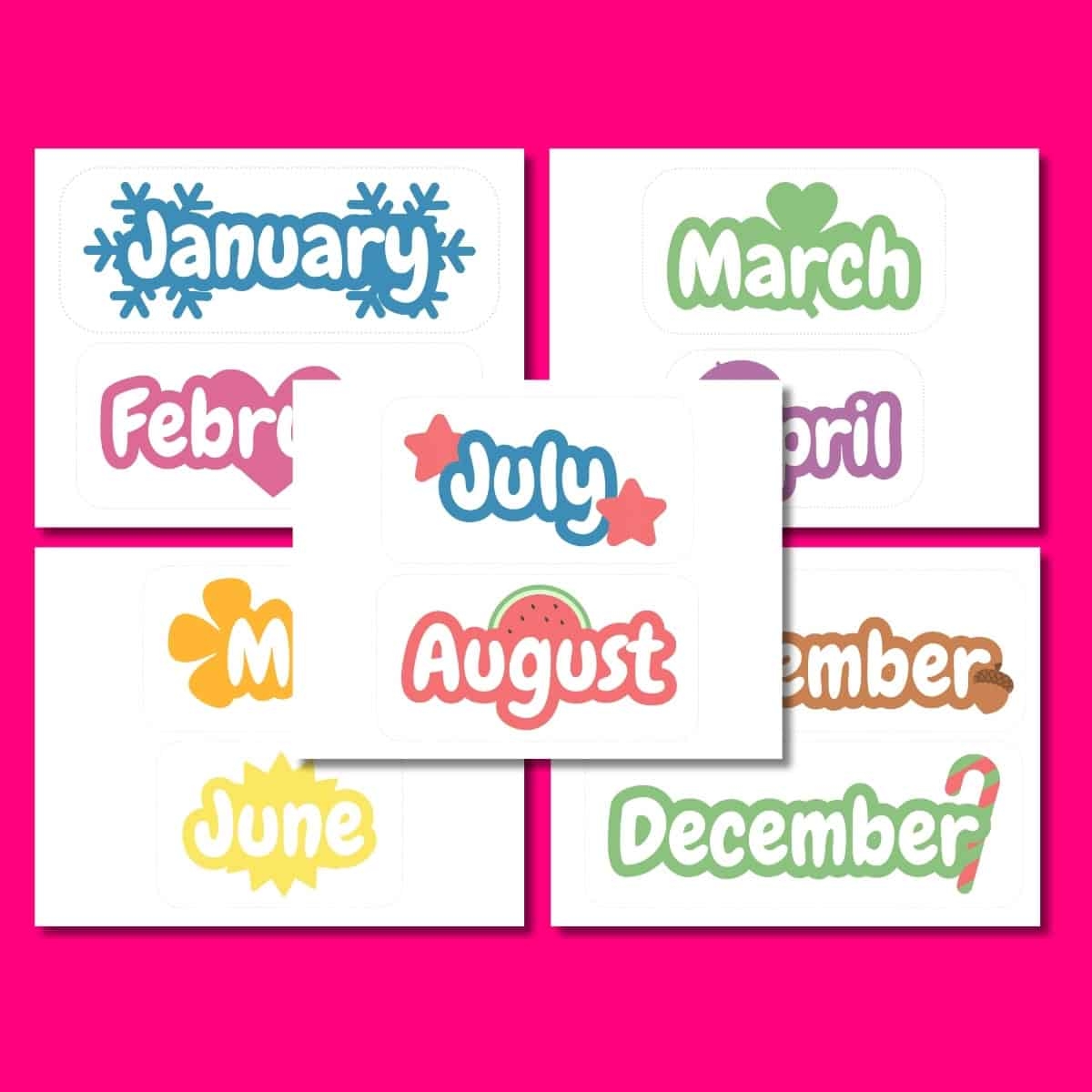 Calendar Months Of The Year Printable