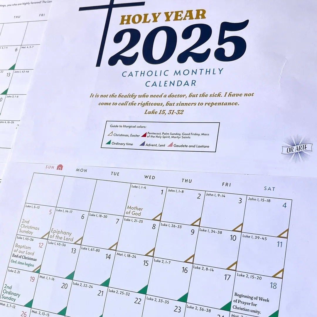 Printable PDF Catholic Monthly Liturgical Calendar 2025 Christian Year Calendar Religious Planner With Feasts And Solemnities Etsy Ireland