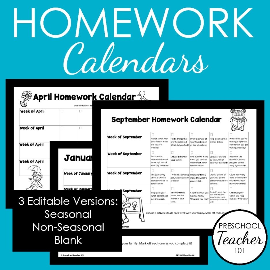 Calendar Kindergarten Printable