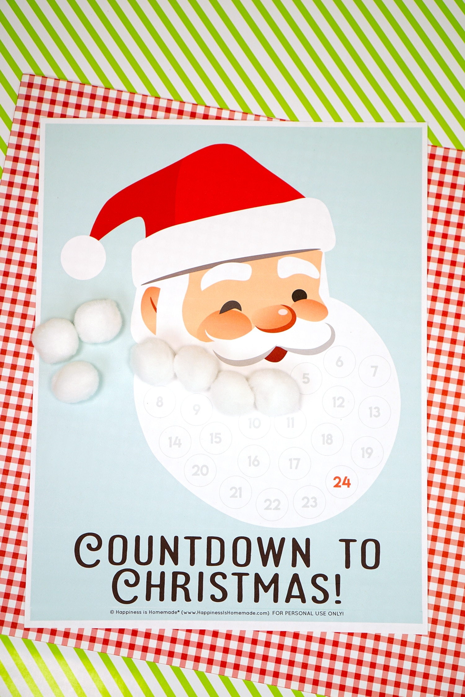 Santa Claus Countdown Calendar Printable