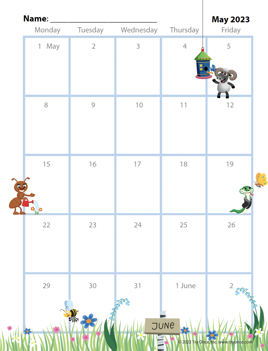 Printable Month Calendars