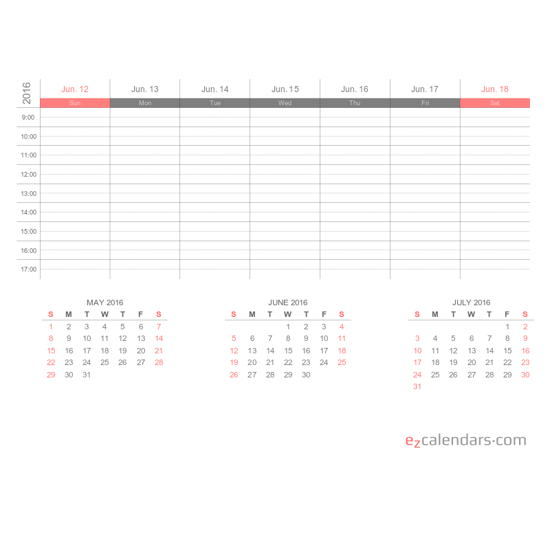 Weekly Planner Printable With 3 Month Calendar On One Page EzCalendars