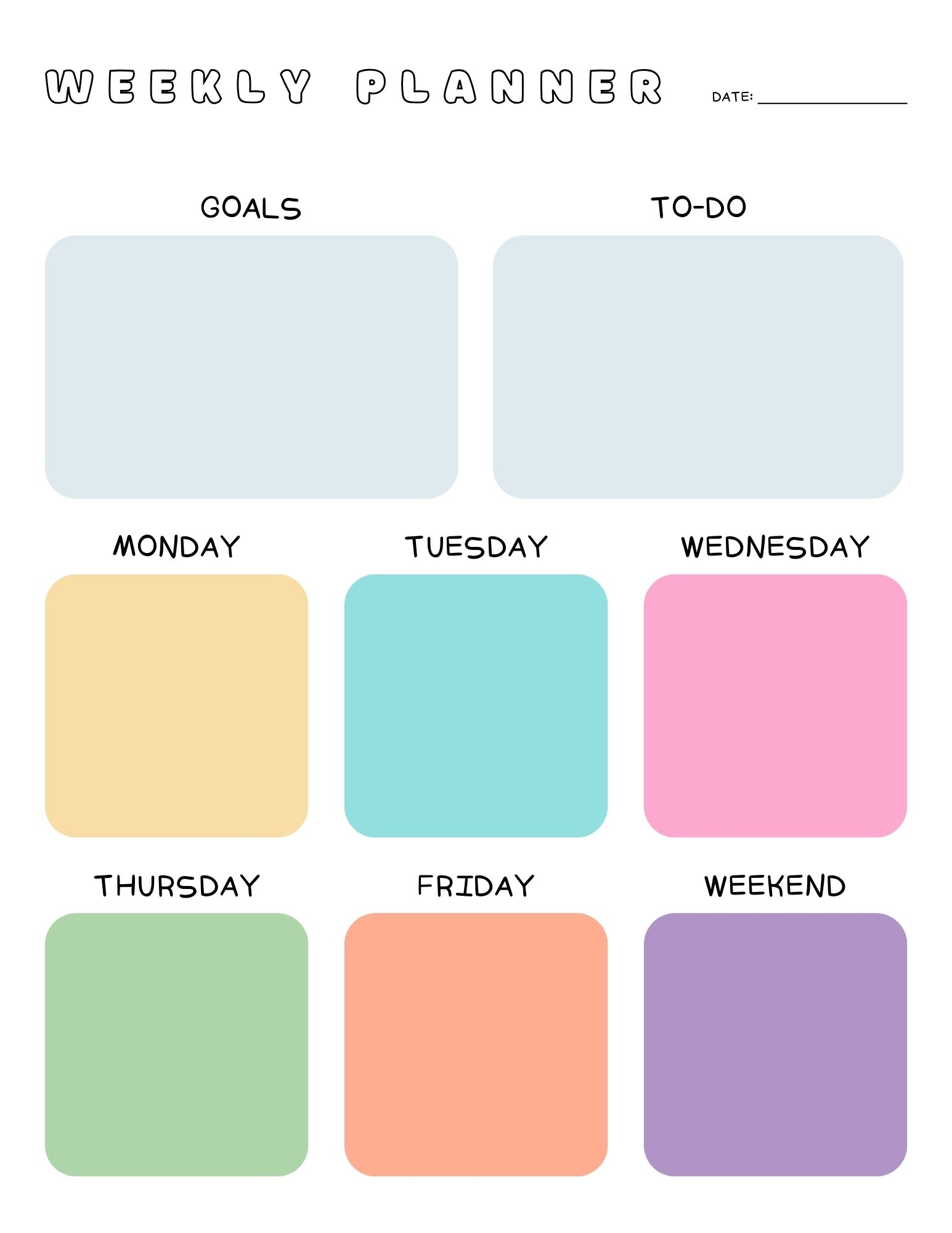 Free Printable Blank Weekly Calendar Pages